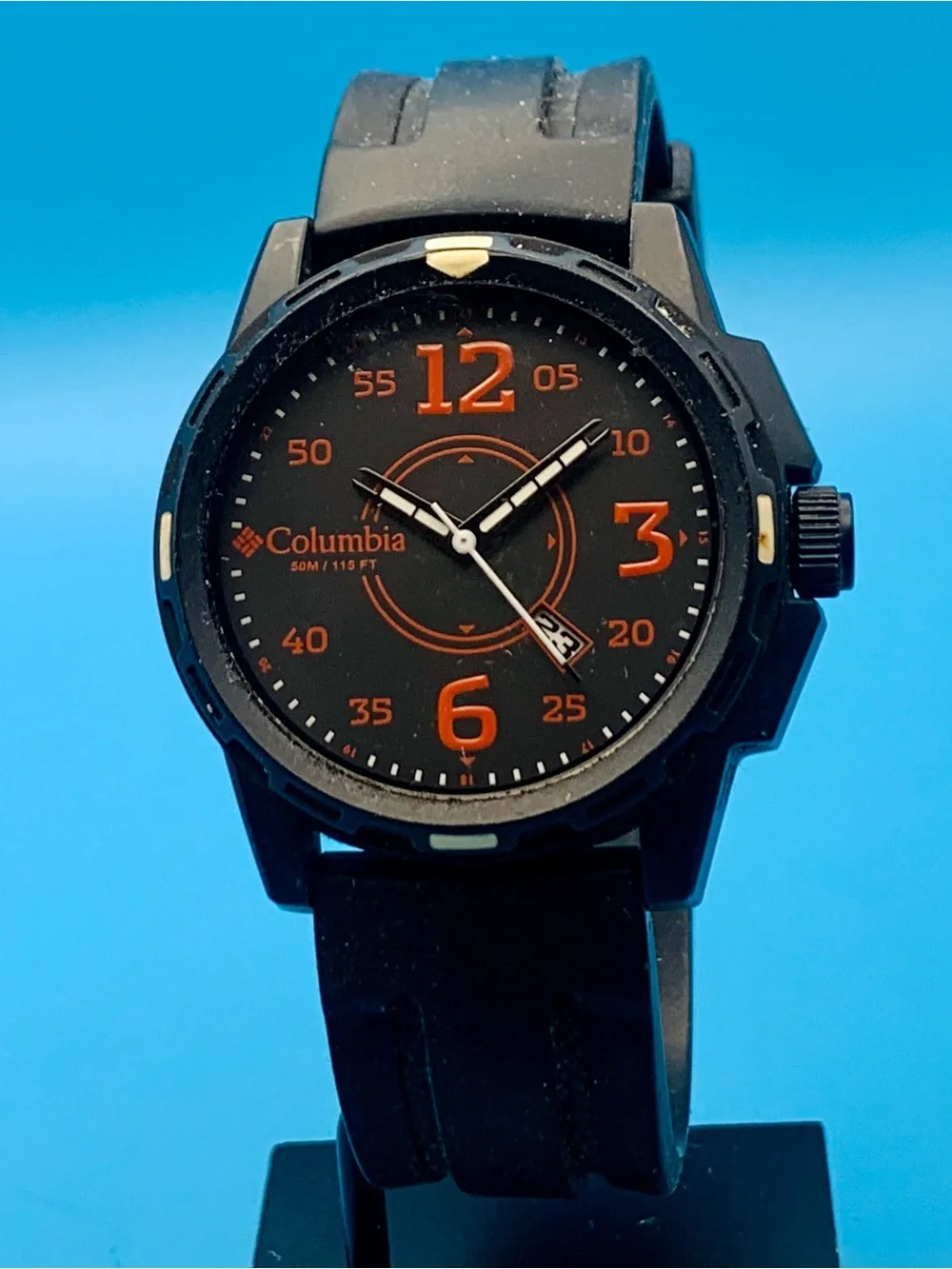 COLUMBIA CA800 Men’s Military Field Wristwatch St Steel Case Date Works New Batt